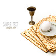Matzo, egg and wine for passover celebration