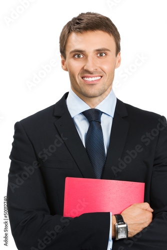 Photo: Business man with folder, on white Business man with folder, on white