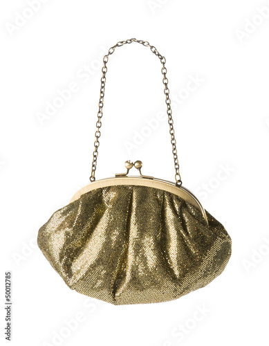 Photo: Golden mirror scales clutch with chain shoulder strap Golden mirror scales clutch with chain shoulder strap