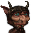 Illustration: Strange looking devil seems to be confused Strange looking devil seems to be confused