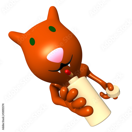 Illustration: View carved cat swallow pill from bottle View carved cat swallow pill from bottle