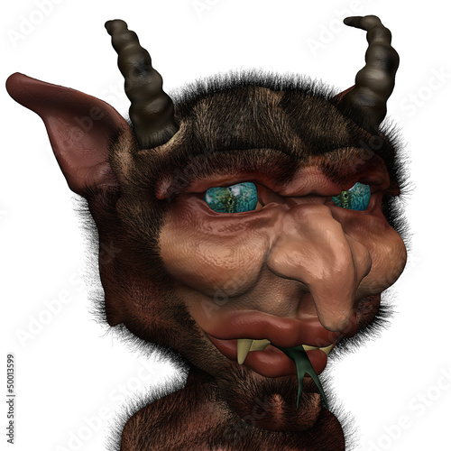 Illustration: Strange looking devil seems to be confused Strange looking devil seems to be confused