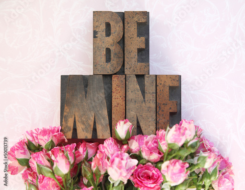 Photo: wood type be mine and little roses wood type be mine and little roses