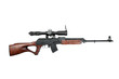 kalashnikov based sniper rifle with optic sight