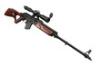 kalashnikov based sniper rifle with optic sight