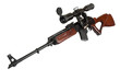 kalashnikov based sniper rifle with optic sight