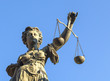 Statue of Lady Justice in front of the Romer in Frankfurt - Germ Statue of Lady Justice in front of the Romer in Frankfurt - Germ