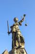 Statue of Lady Justice in front of the Romer in Frankfurt - Germ