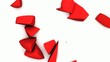 Heart broken into pieces animation.