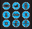 vector set vintage labels - doodley originals bath spa cosmetic