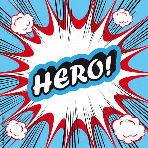 Illustration: Pop Art explosion Background Hero! Pop Art explosion Background Hero!