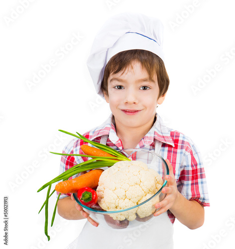 Photo: boy with vegetables boy with vegetables