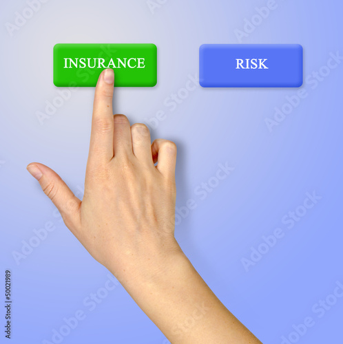 Photo: Buttons for insurance and risk Buttons for insurance and risk