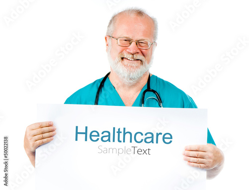 Photo: doctor with poster doctor with poster