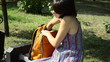 Video: A young pregnant woman talking on the phone A young pregnant woman talking on the phone