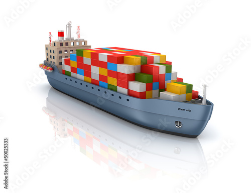 Illustration: Cargo container ship Cargo container ship
