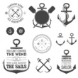 Set of nautical labels, icons and design elements