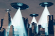 Illustration: Ufo Invasion over Metropolis Ufo Invasion over Metropolis