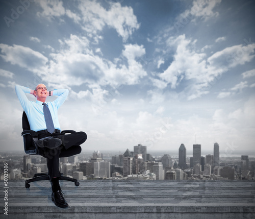 Photo: Relaxing businessman. Relaxing businessman.