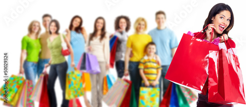 Photo: Group of shopping woman. Group of shopping woman.