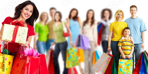 Photo: Group of shopping woman. Group of shopping woman.
