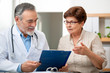 Patient tells the doctor about her health complaints