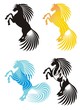 Horse icons. Horse rising on racks