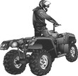 Vector: ATV off-road rider jumping in to the sunset ATV off-road rider jumping in to the sunset