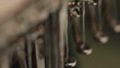 Close-up view of sewing process