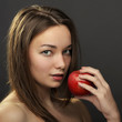 Photo : Woman with apple Woman with apple