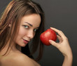 Photo : Woman with apple Woman with apple