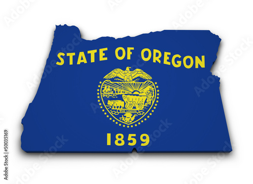 Photo: Oregon Flag Map Shape Oregon Flag Map Shape