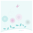 Spring garden background with butterfly