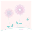 Spring flowers background with butterfly