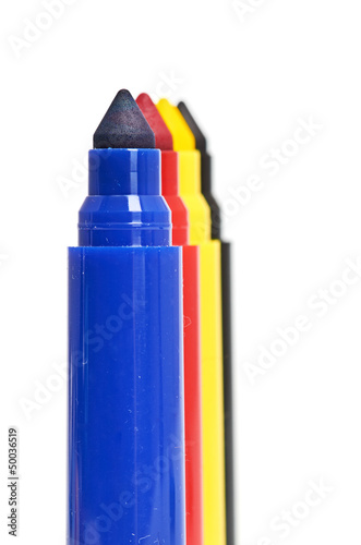 Photo: Multicolored Felt-Tip Pens isolated on white background Multicolored Felt-Tip Pens isolated on white background