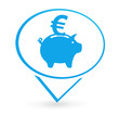 tirelire sur signet bleu