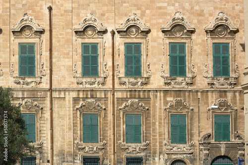 baroque facade of Auberge de Castille in Valletta - office of the Prime Minister of Malta