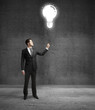 man with lamp