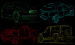 Collection of cars with vector paths