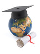 Graduation globe and scroll