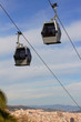 Photo: Ropeway on background of Barcelona, Spain Ropeway on background of Barcelona, Spain