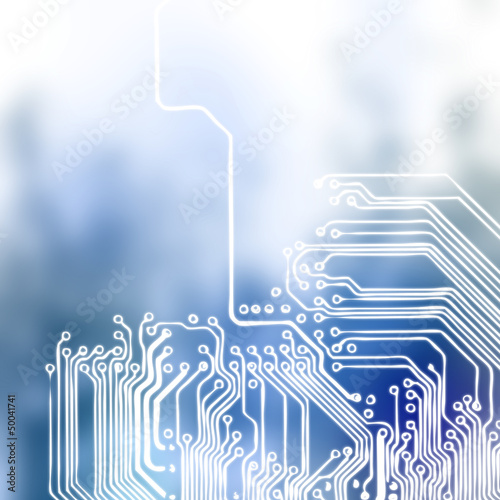 Illustration: Microchip background - close-up of electronic circuit board Microchip background - close-up of electronic circuit board