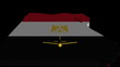 Plane taking off from Egypt map flag animation