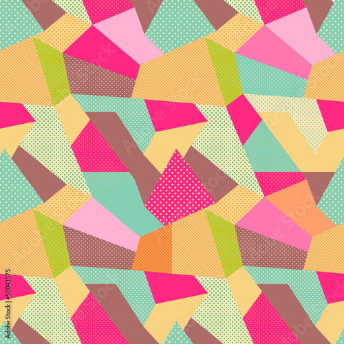 Vector: Indian Seamless Patchwork Pattern. Indian Seamless Patchwork Pattern.