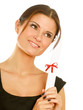 Beautiful woman student with diploma