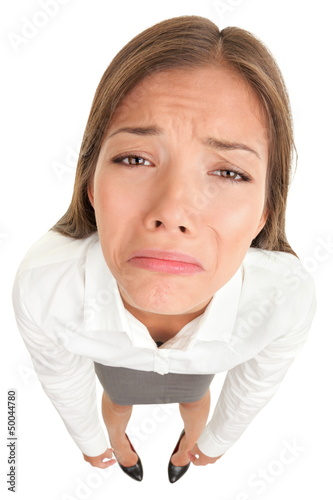 Photo: Sad crying disappointed funny business woman Sad crying disappointed funny business woman