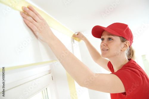 Photo: Home Painter with masking tape Home Painter with masking tape