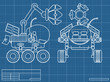 blueprint with the scheme of planet rover