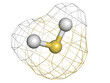 Hydrogen sulfide (H2S) toxic gas molecule, chemical structure. H