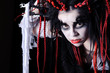 woman with voodoo shaman make-up